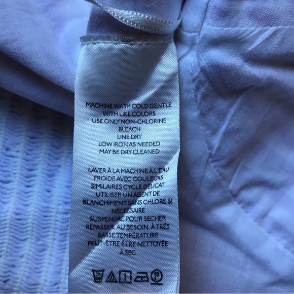 Anthropologie Lavender and White Striped Seersucker Crop Top, NWT, L - Picture 7 of 9